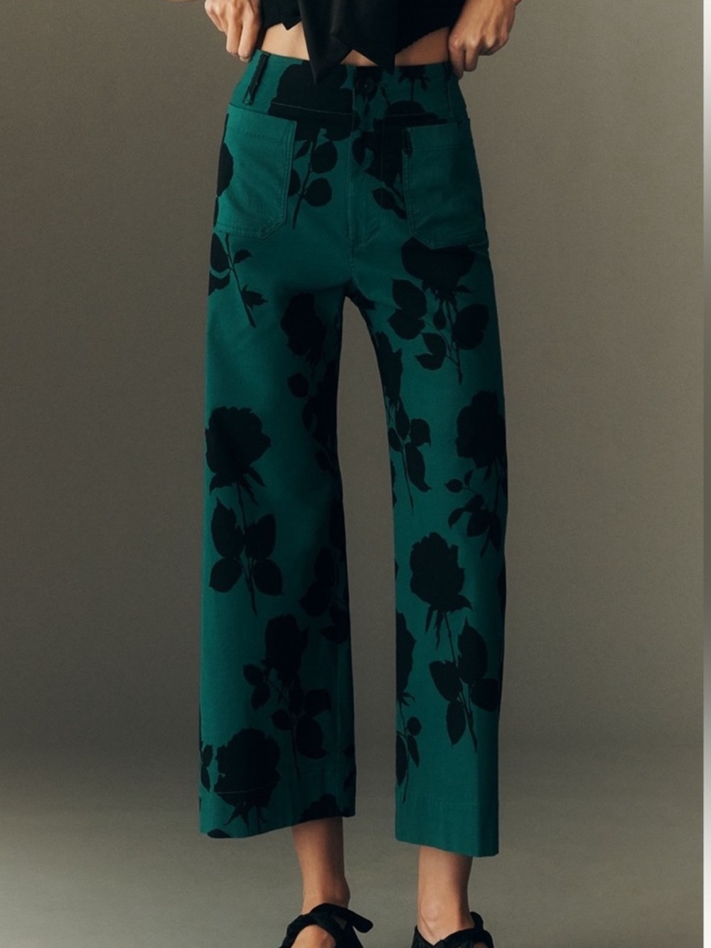 Anthropologie Colette Pants Maeve Cropped Wide-Leg Pants Magic Fabric New 29